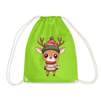 Noël de Cerf - Sac de sport léger - vert néon - Devant
