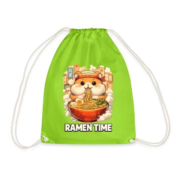 Ramen Hamster  - Turnbeutel - Neongrün - Vorne
