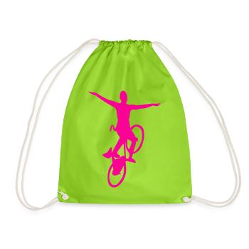 Artistic cycling, artistic cycling, indoor cycling - Drawstring Bag - neon green - Front