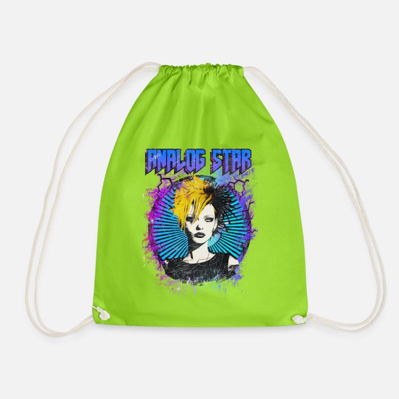 Analog Star - Drawstring Bag - neon green