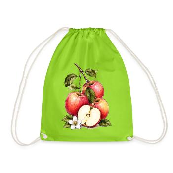 Splendeur de pomme aquarélie - Sac de sport léger - vert néon - Devant