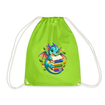 Buchlesender Drachenzauber - Turnbeutel - Neongrün - Vorne