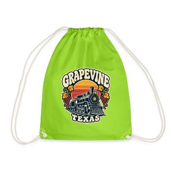Grapevine Texas Zug Retro - Turnbeutel - Neongrün - Vorne