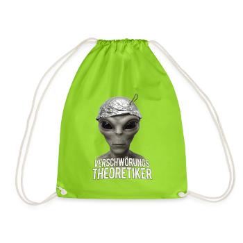 Alien Verschwörungs-Theoretiker - Turnbeutel - Neongrün - Vorne
