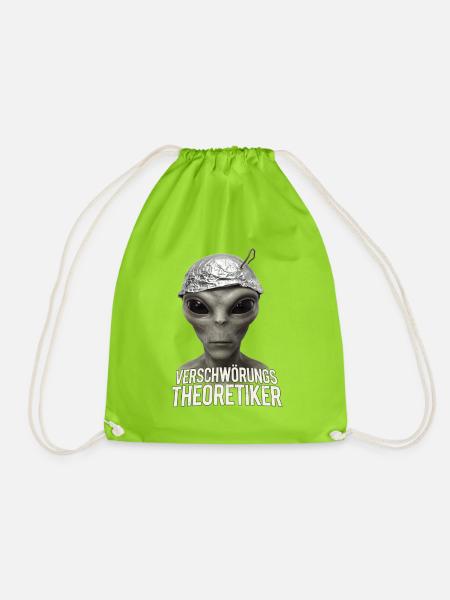 Alien Verschwörungs-Theoretiker - Turnbeutel - Neongrün