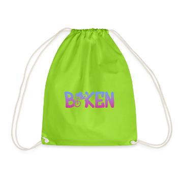Gradient Fahrradlogo mit Bike Silhouette - Turnbeutel - Neongrün - Vorne