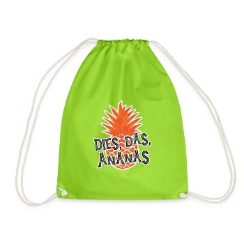Dies, das, Ananas - Turnbeutel - Neongrün - Vorne