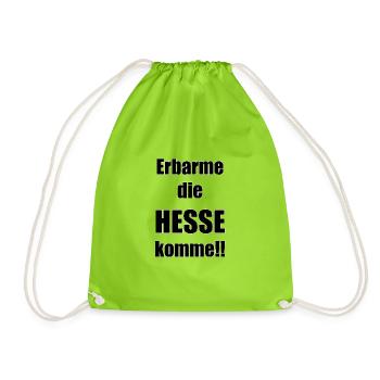 Erbarme, die Hesse komme!! - Turnbeutel - Neongrün - Vorne