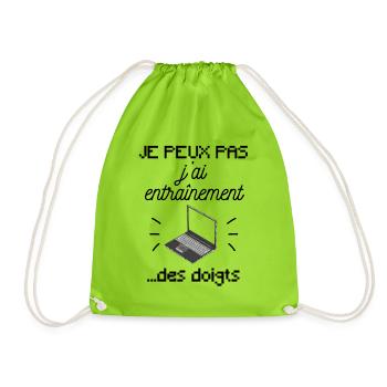 humour geek - Sac de sport léger - vert néon - Devant