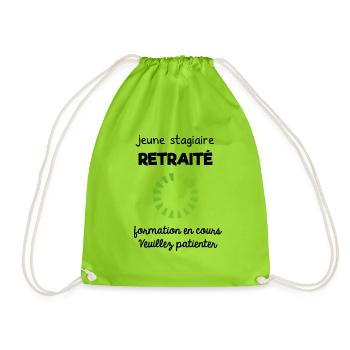 tee shirt jeune retraité - Sac de sport léger - vert néon - Devant