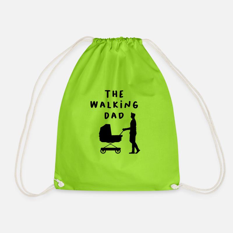 walkind Dad - Drawstring Bag - neon green