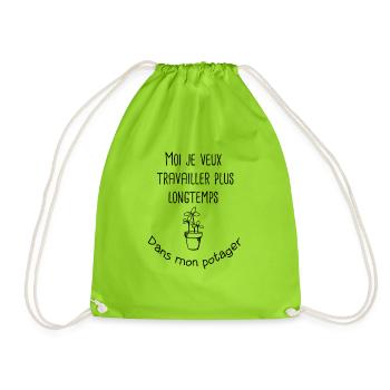 travailler dans mon potager - Sac de sport léger - vert néon - Devant