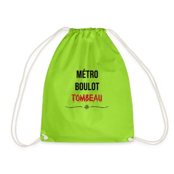 Métro boulot tombeau - Sac de sport léger - vert néon - Devant