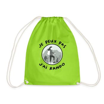 Geschenkidee für weibliche Wanderer - Turnbeutel - Neongrün - Vorne