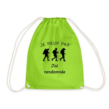 Wanderer Geschenk - Turnbeutel - Neongrün - Vorne