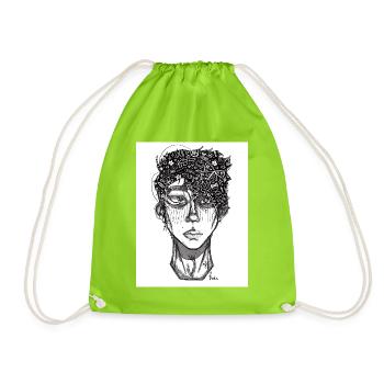 Doodle The Face - Turnbeutel - Neongrün - Vorne
