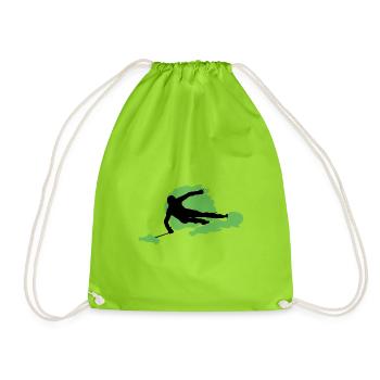 skier - Drawstring Bag - neon green - Front