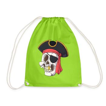 Cool pirate - Drawstring Bag - neon green - Front