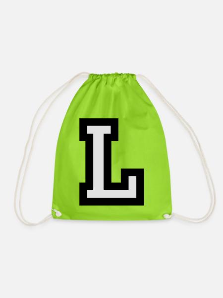 Buchstabe L - Turnbeutel - Neongrün