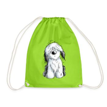 Süßer Bobtail - Bobtails - Old English Sheepdog - Turnbeutel - Neongrün - Vorne
