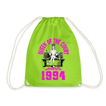Tennis Shirt Women's Birthday Anniversary 1994 - Drawstring Bag - neon green - Front