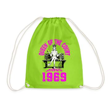 Maillot de tennis anniversaire femme anniversaire 1969 - Sac de sport léger - vert néon - Devant