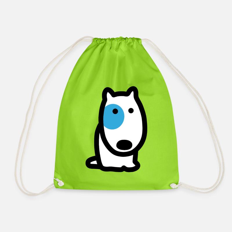 CORSO THE DOG with blue eyes (front) - Drawstring Bag - neon green