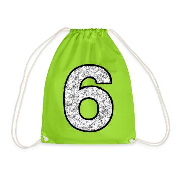 Six digits with scratch texture - Drawstring Bag - neon green - Front