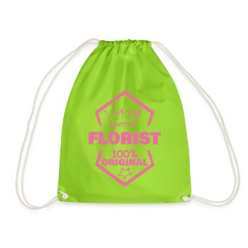 Work Florist - Drawstring Bag - neon green - Front