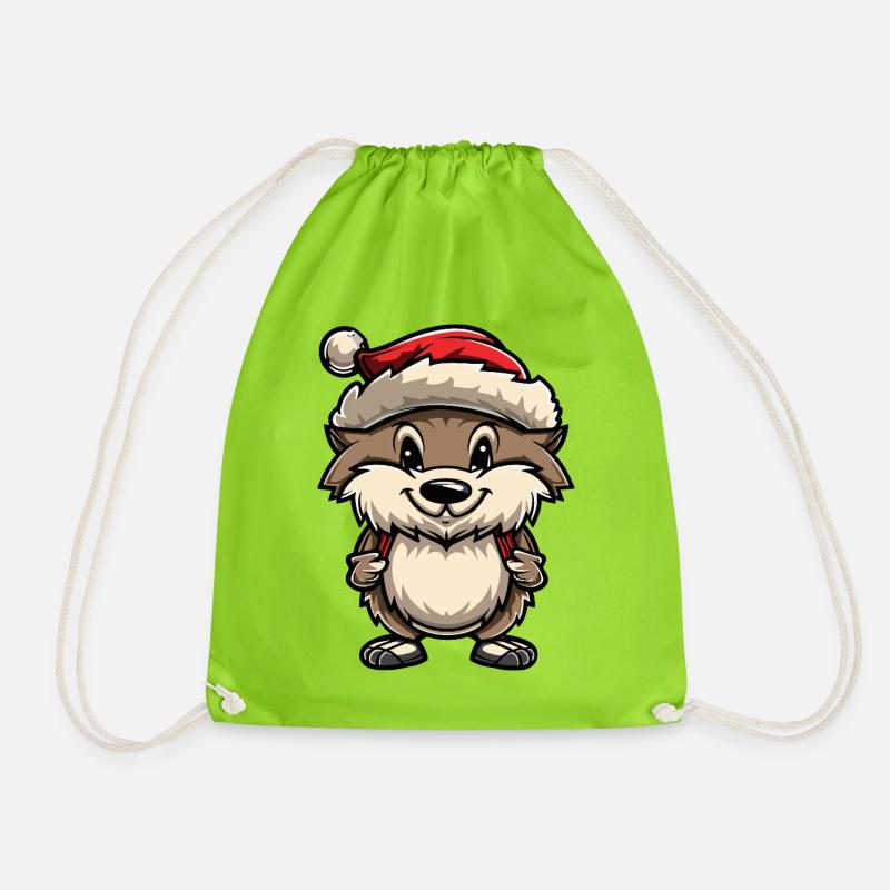 Igel Weihnachten - Turnbeutel - Neongrün