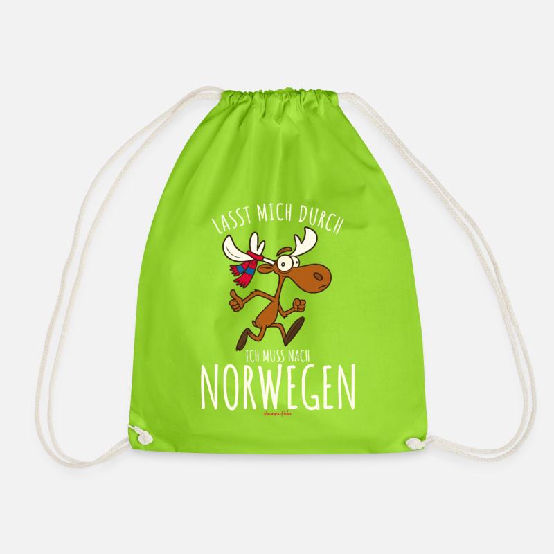 Lasst mich durch ich muss nach Norwegen - Turnbeutel - Neongrün