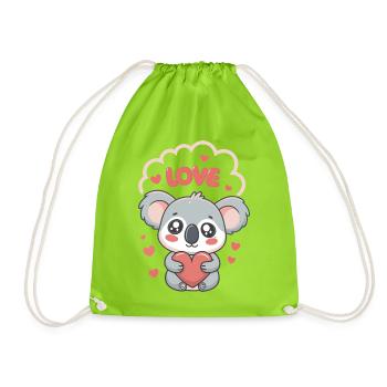 Koala Heart Love Sweet - Drawstring Bag - neon green - Front