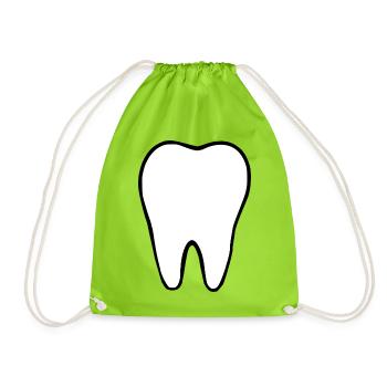 Tooth, Teeth, Dentist - Drawstring Bag - neon green - Front