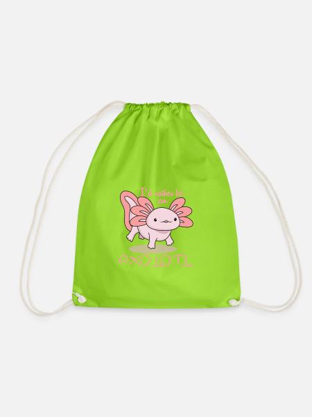 Fliegender Süßer Axolotl Schwanzlurch - Turnbeutel - Neongrün
