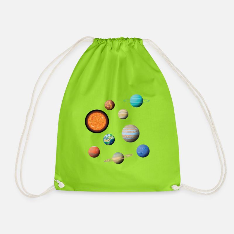 Space Solar System Universe Planet - Drawstring Bag - neon green