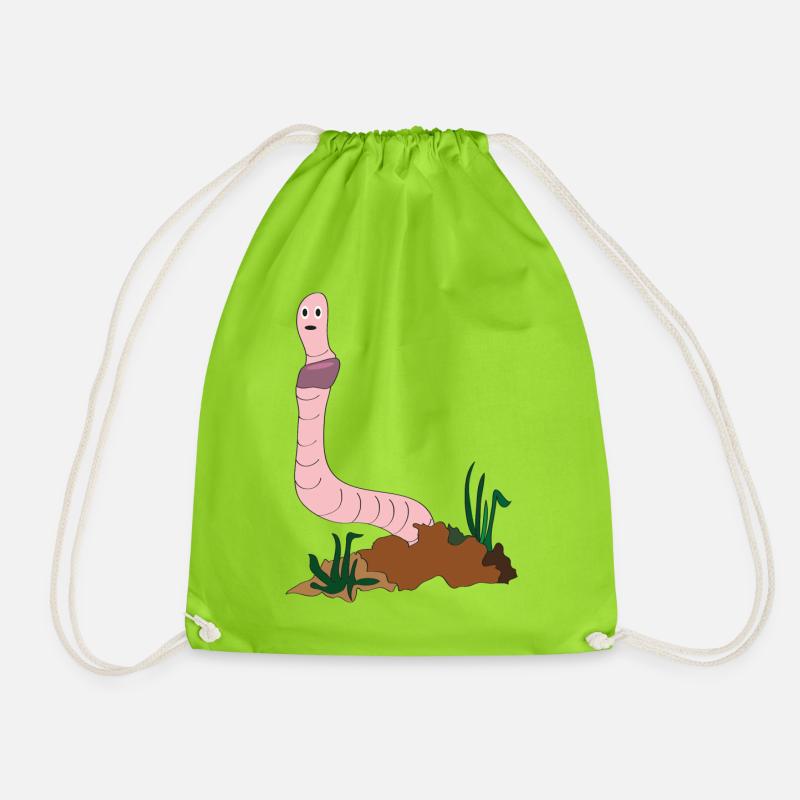 Earthworm - Drawstring Bag - neon green