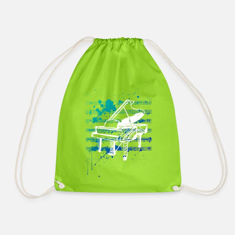 piano blanc - Sac de sport léger - vert néon