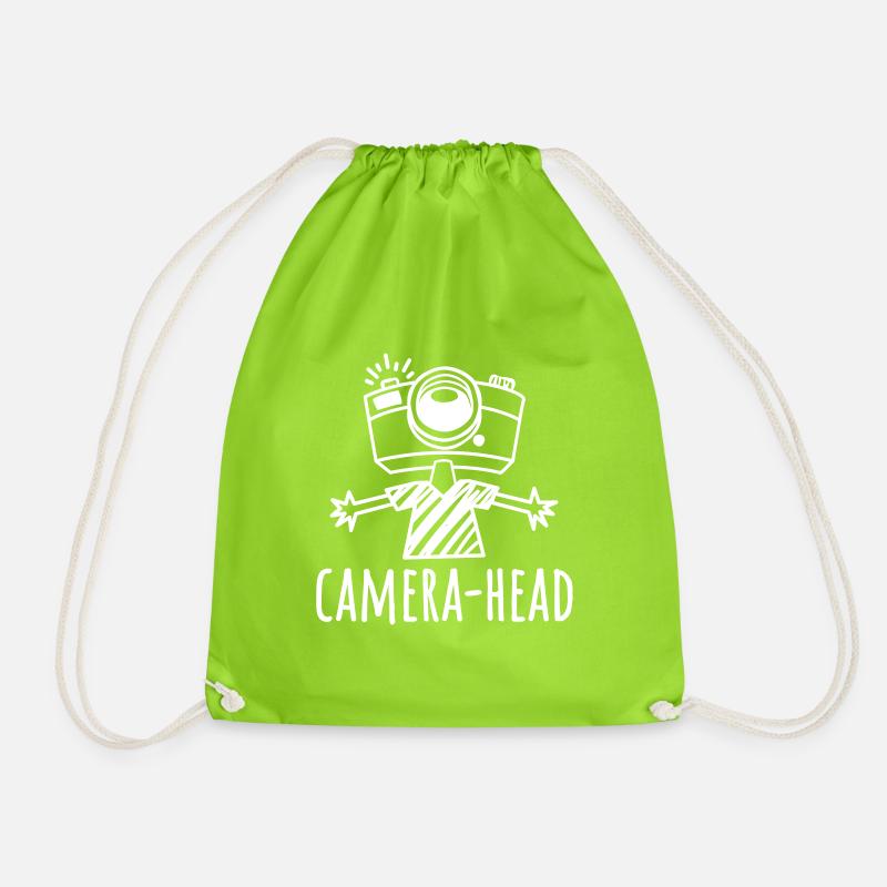 Camera Head White - Turnbeutel - Neongrün