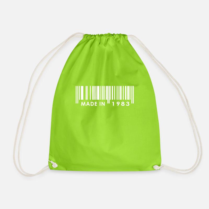 Birthday 1983 - Drawstring Bag - neon green