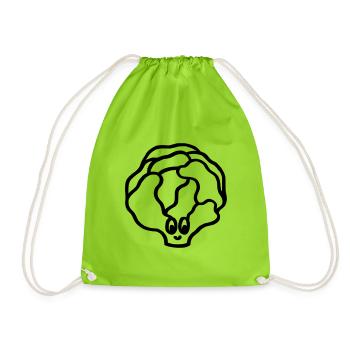 Round cabbage - Drawstring Bag - neon green - Front