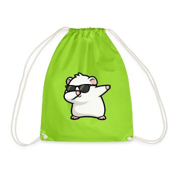 Tamponnement du blanc de cochon d’Inde - Sac de sport léger - vert néon - Devant