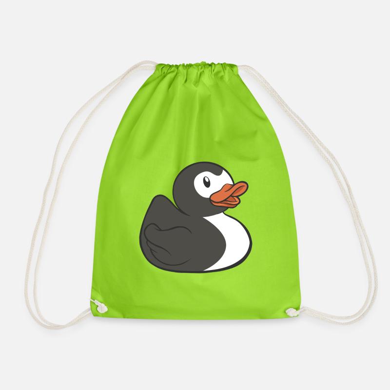Badeente Pinguin Quietscheente Penguin - Turnbeutel - Neongrün