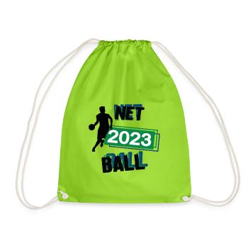 Netball 2023 Netballer Netballspieler Ballsport - Turnbeutel - Neongrün - Vorne