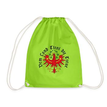 Dem Land Tirol die Treue_schwarz - Turnbeutel - Neongrün - Vorne