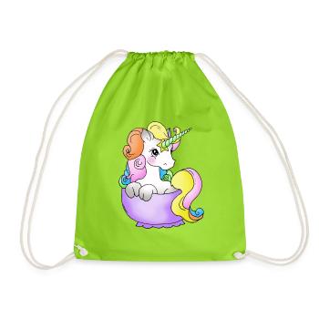 Licorne dans la tasse - Sac de sport léger - vert néon - Devant