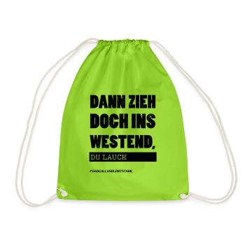 Frankfurt die Stadt Moin Deutschland - Turnbeutel - Neongrün - Vorne