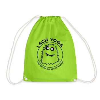 Laughter is the best medicine, laughter yoga - Drawstring Bag - neon green - Front
