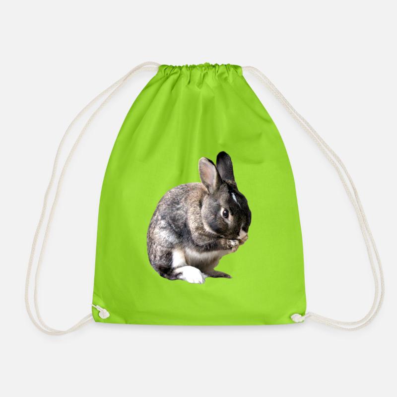 Kaninchen - Turnbeutel - Neongrün