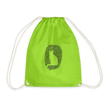Cadeau d'empreinte digitale de chat - Sac de sport léger - vert néon - Devant