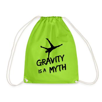 Gymnastics, Gravity is a Myth - Gymnast - Drawstring Bag - neon green - Front